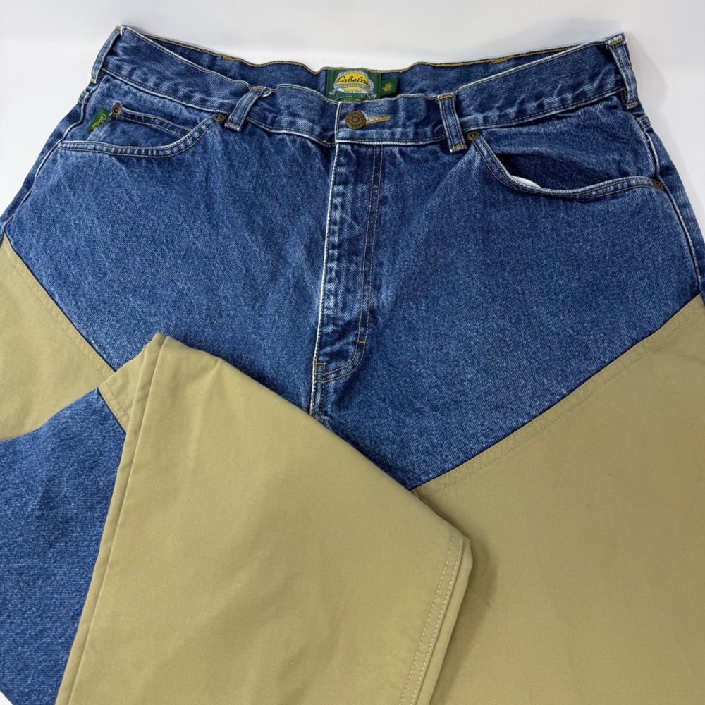 Cabelas Mens 38 Fits 36 Reg Brush Pants Blue Denim Hunting Field Gear